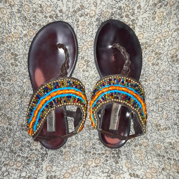 Steve Madden Gladiator Style Ornate Beaded Sandals Women's Size 6.5 - Picture 10 of 11